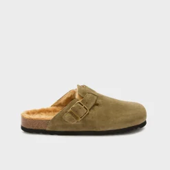 Mules olivier fur